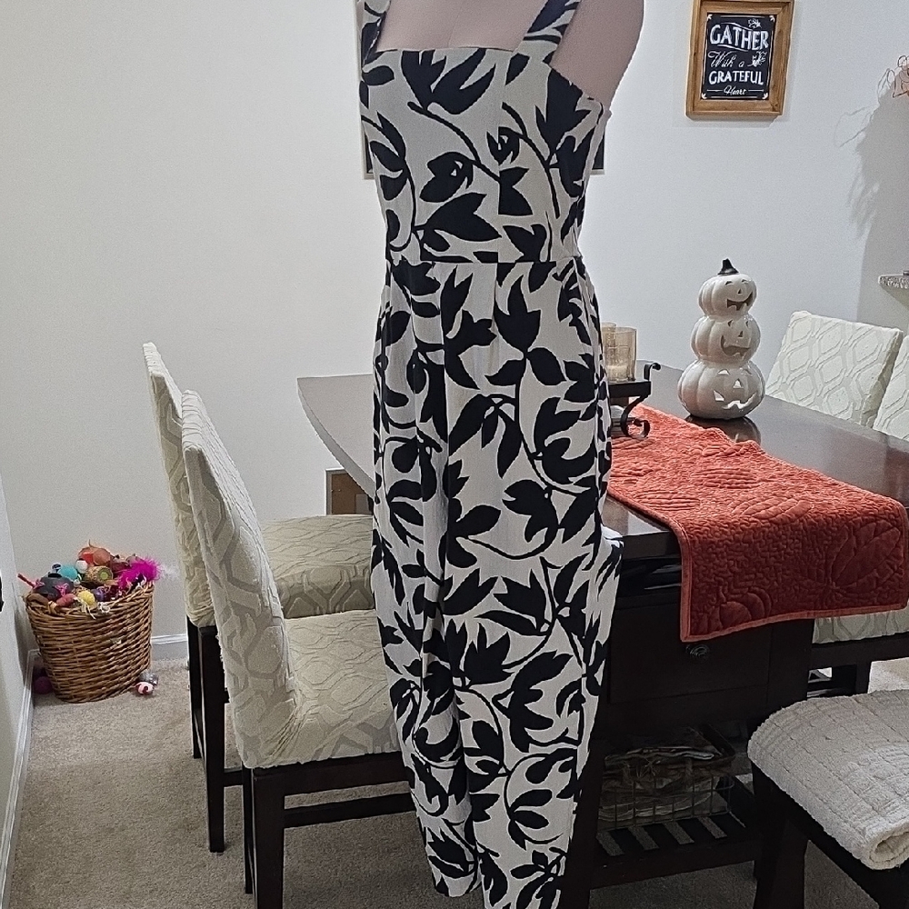 Ann Taylor Factory Monochrome Floral Jumpsuit